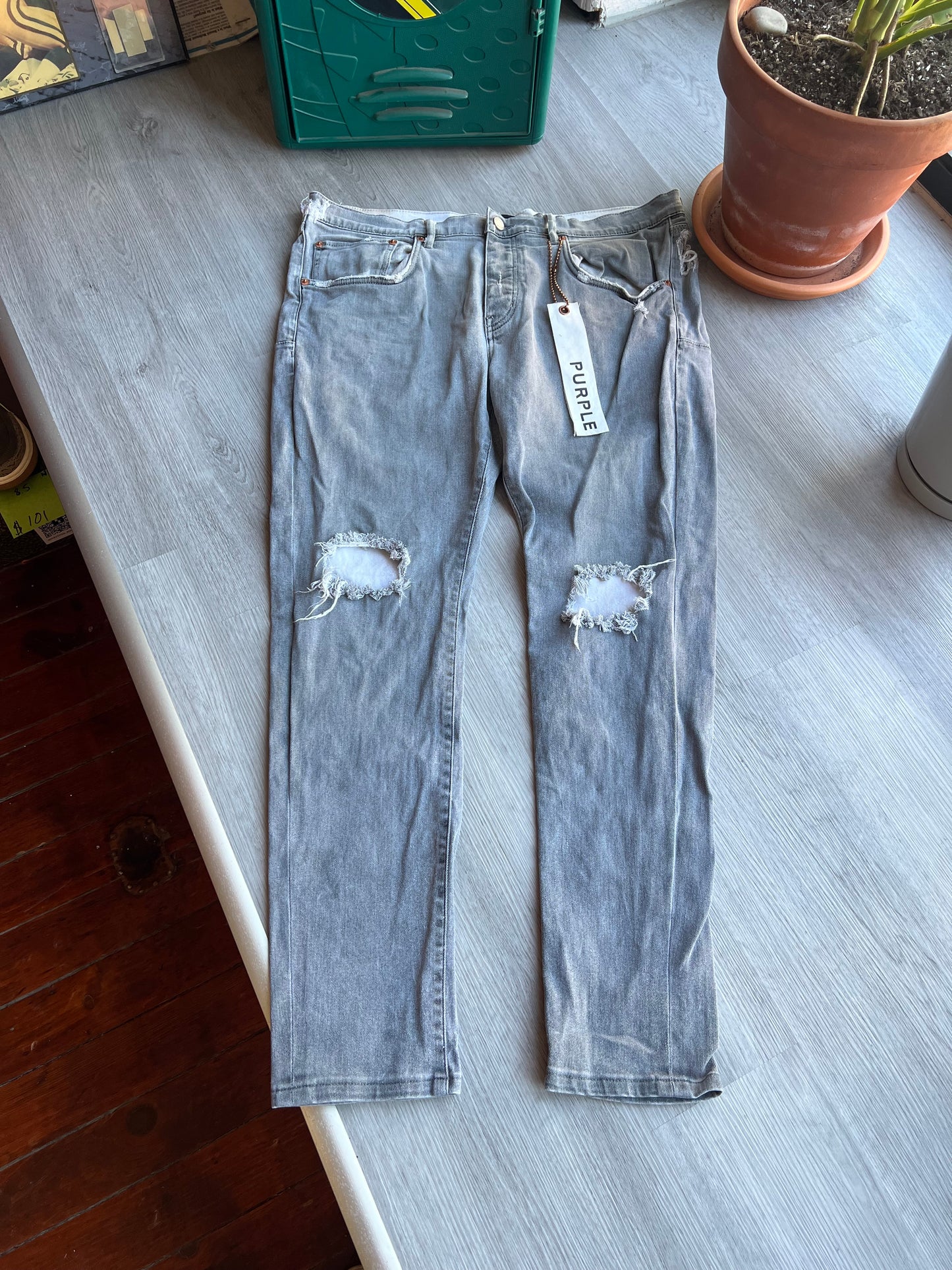Purple Jeans (Grey Canvas)